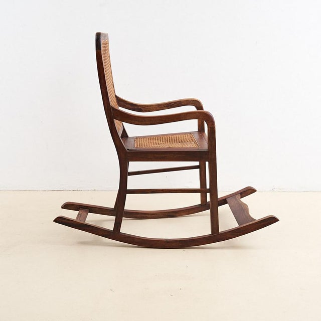 Rocking Chair in Vienna Straw, 1900s For Sale - Image 4 of 7