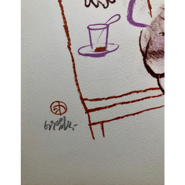 William Gropper William Gropper, Rabbi, Cup of Tea, Shtetl Americana Judaica Lithograph WPA Social Realist Artist For Sale - Image 4 of 6
