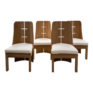 Restoration Hardware Monastic Solid Oak Dining Chairs - Set of 4 For Sale