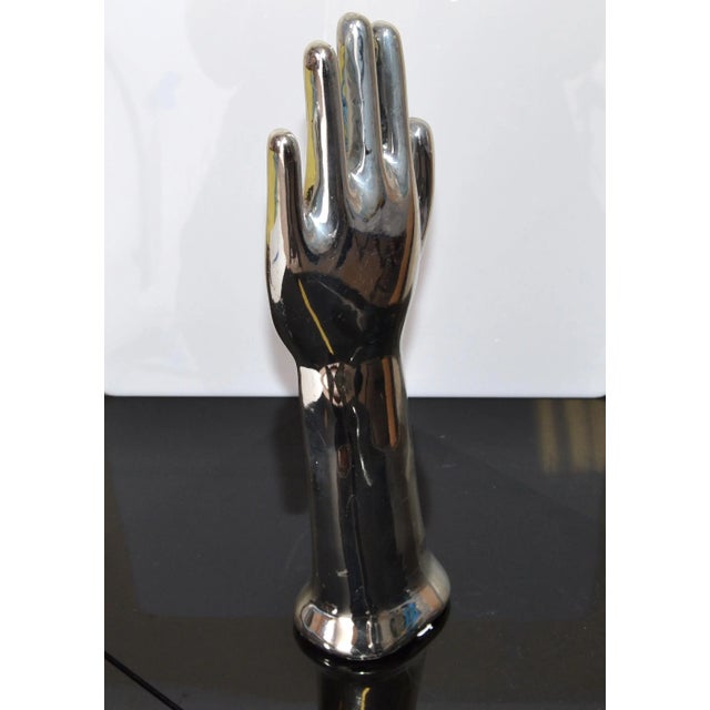 Vintage Porcelain Hand Glove Mold Nickel Plated Jewelry