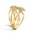 10K Yellow Gold 1/2 Cttw Diamond Crossover 3 Leaf Floral Cocktail Ring Band (H-I Color, SI1-SI2 Clarity) - Size 7 For Sale - Image 4 of 7