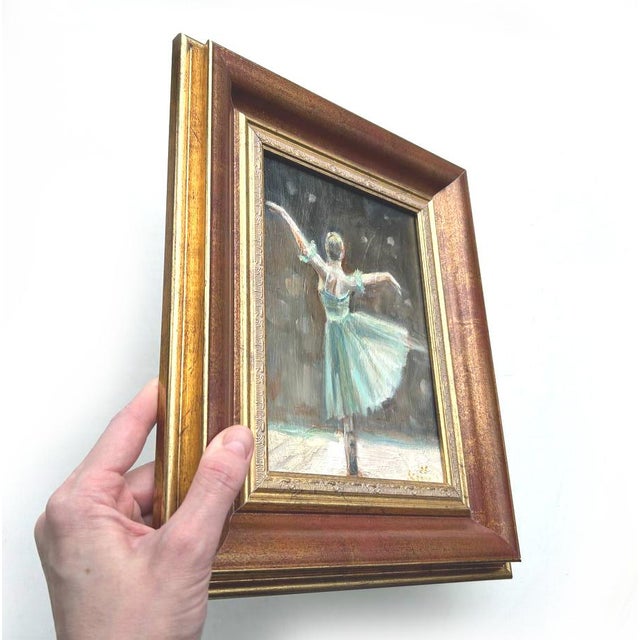 Framed Ballerina Painting Original Girl Woman Wall Decor by Valeriya Serova For Sale - Image 10 of 13