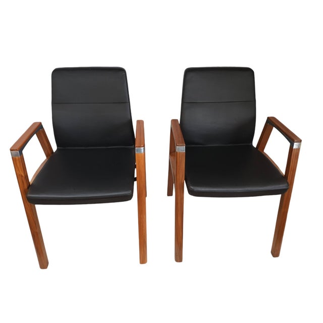 Black Vintage Desk Chair in Leather by Sven Christiansen, 1990s For Sale - Image 8 of 10