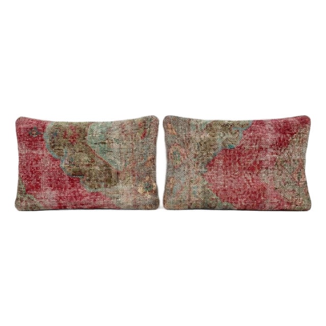 Anatolian Lumbar Rug Pillow Cover 16'' X 24'' - Set of Two For Sale