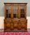 HANDSOME Antique English Oak Bookcase, Cupboard or Display Cabinet with Triple Glass Doors over Triple Lower Paneled Doors...
