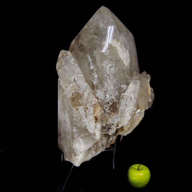 Large Smoky Quartz Point, 79 Pounds, Black Tourmaline Inclusions (Brazil #G0168) For Sale - Image 11 of 16