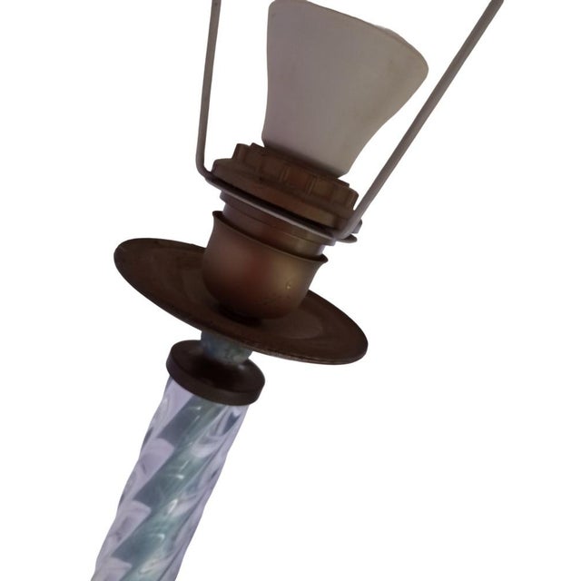 Table Lamp with Marble Base and Bronze Leaf Decoration, Italy, 1950s For Sale - Image 9 of 18