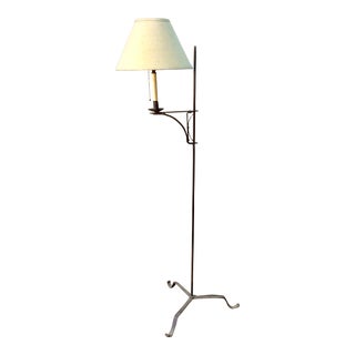Early 20th Century French Iron Adjustable Bridge Floor Lamp For Sale