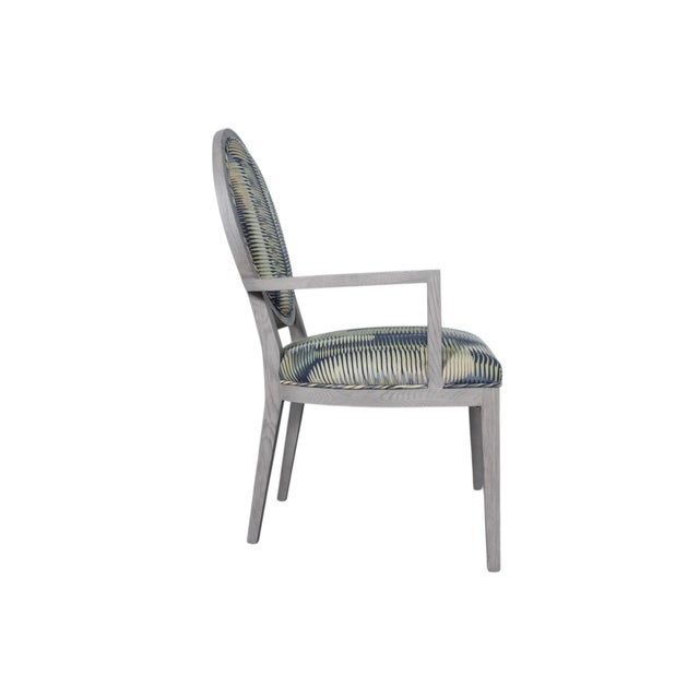 Contemporary Basset Attributed Oval Back Arm Chair For Sale - Image 3 of 6