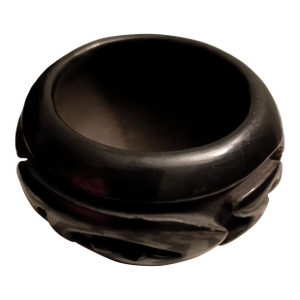 Native American Black Santa Clara Pueblo Clay Pot (1999) by Vickie Martinez