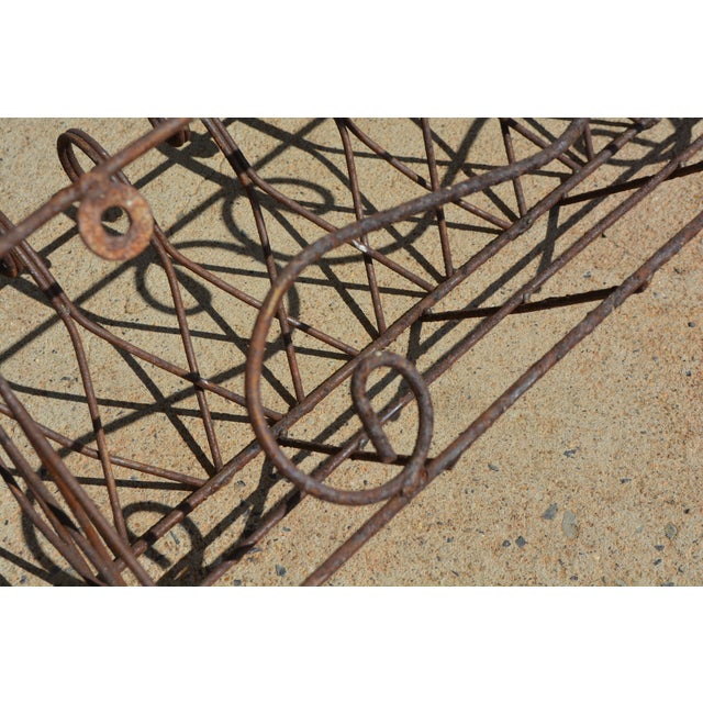 Vintage Pair Brown Scroll Metal / Wire Rectangle Wall Planters Window Boxes For Sale - Image 16 of 16