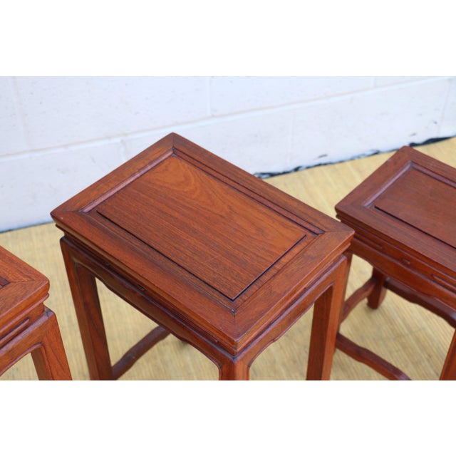 Mid 20th Century Set of Four Chinese Hong-Mu Nest of Tables