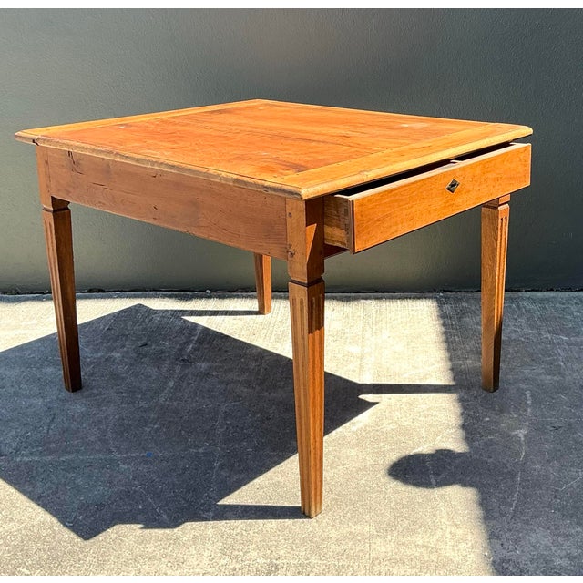 Vintage Boho Patinated Two Drawer Farm Table For Sale - Image 9 of 12