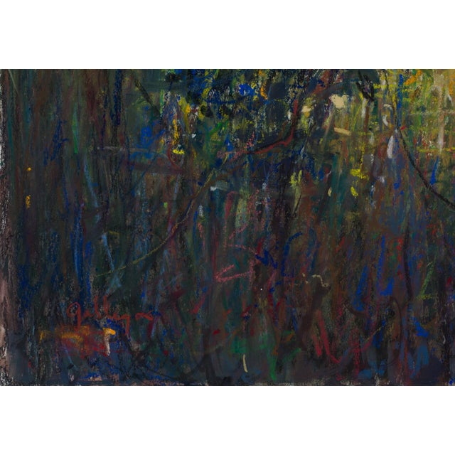 2010s Untitled, ca 2010 by Ernie Gallegos | Pastel on board Landscape with trees and water. For Sale - Image 5 of 5