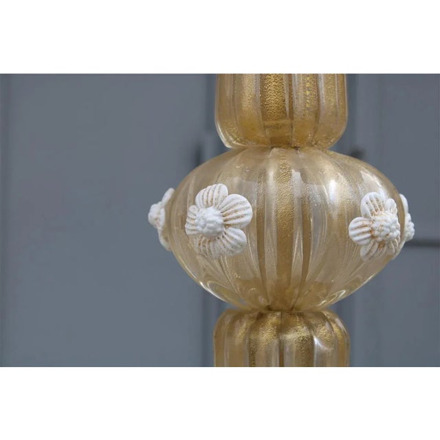 Murano Glass and Gold Dust Floor Lamp by Archimede Seguso for Seguso, 1950s For Sale - Image 14 of 16