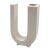 Space Age White U Letter Shaped Ceramic Solifleur Vase, Marcel Radureau Ca. 1970 For Sale