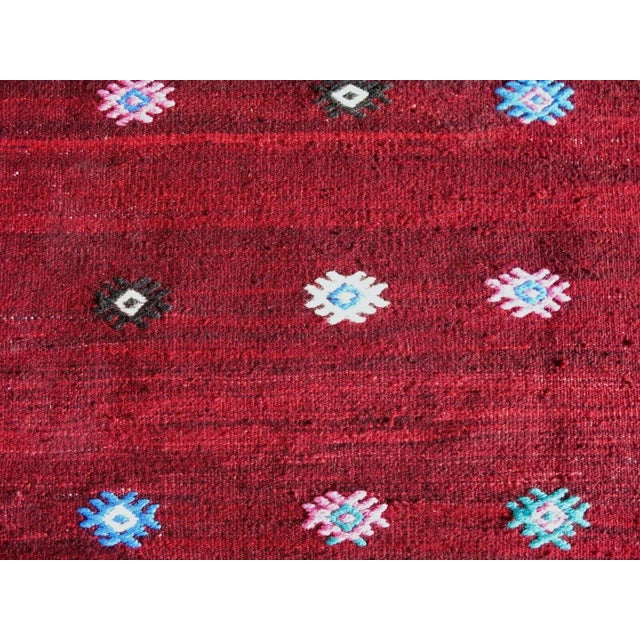 1960s Red Turkish Kilim Rug - 70"x148" For Sale - Image 10 of 12