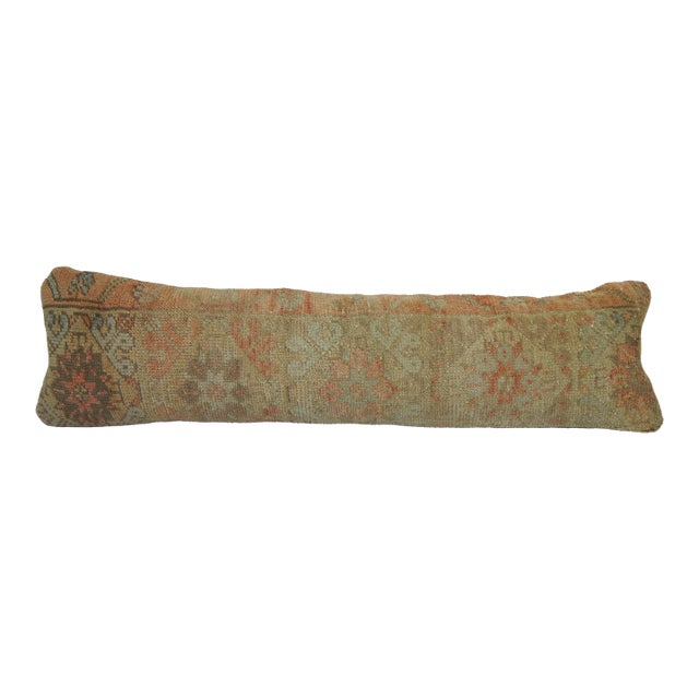 Muted Turkish Oushak Rug Pillow Copper Cover For Sale