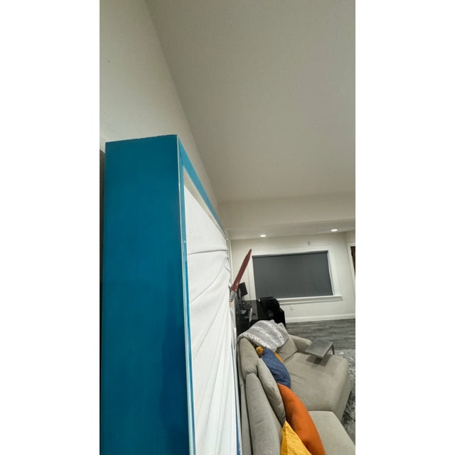 Contemporary Modern Blue Brush Art Piece by Efi Mashiah For Sale - Image 3 of 5