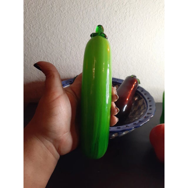 Contemporary Hand Blown Art Glass Vegetable Figurines- Set of 8 For Sale - Image 4 of 11