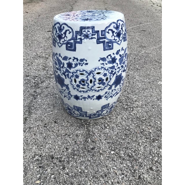 Ceramic Chinoiserie Dragon Bird Motif Garden Stool/Accent Table For Sale - Image 7 of 9