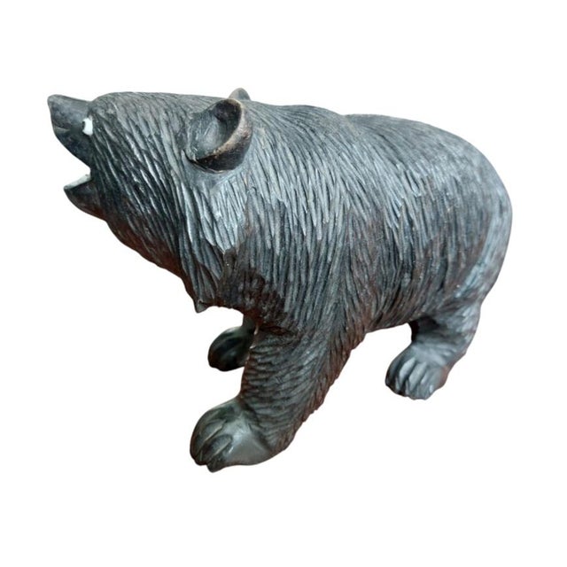 French Black Forest Carved Bear Figures, 1940s, Set of 3 For Sale - Image 4 of 8