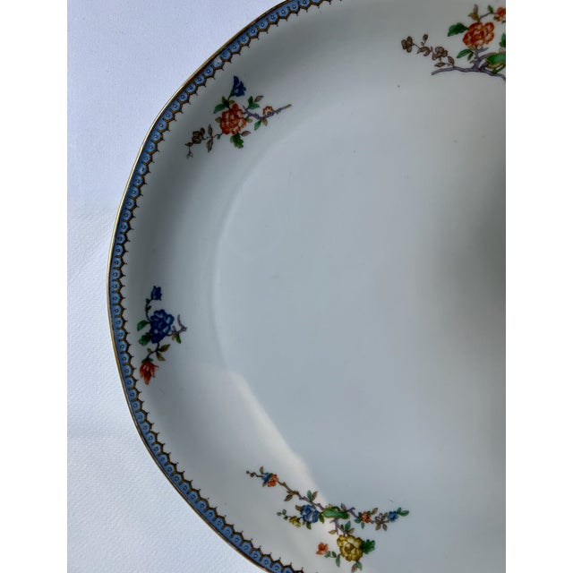 White Haviland Limoges Blue Border Porcelain Serving Platter For Sale - Image 8 of 18