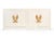 Four door wooden cabinet in white lacquer with gold leaf vine handles. Not intended for clothing storage. Two glass...