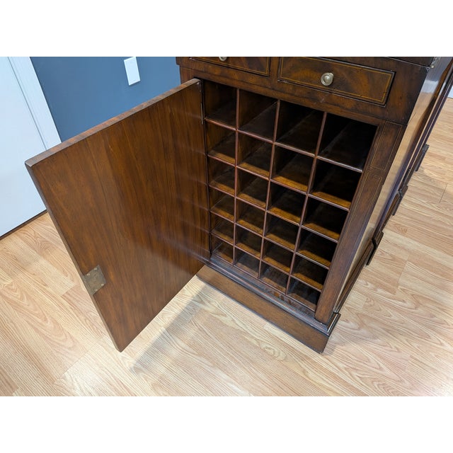 1990s Maitland-Smith Handmade Architect / Cartography Desk — Leather Top, Locking Compartments, 3 Keys For Sale - Image 9 of 14