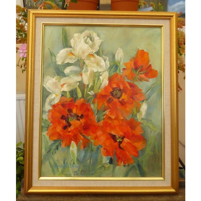 Elizabeth Davies, Floral Still Life, 1980, Oil on Canvas For Sale - Image 14 of 15