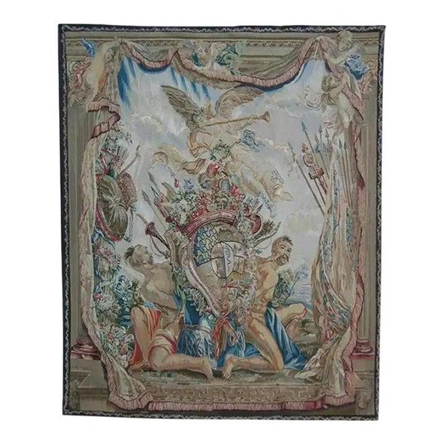 19th Century Vintage Tapestry Depicting Angels For Sale - Image 5 of 9