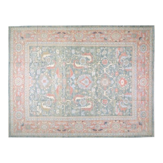 Turkish Oushak Hand Knotted Wool Rug, 12'x15'7" For Sale