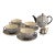 Late 20th Century Lomonosov Imperial Cobalt Net Porcelain Tea Pot & Set, 10 Piece For Sale