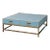Blue Leather Coffee Table For Sale