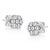 Contemporary .925 Sterling Silver 1/4 Cttw Lab Grown Brilliant Round Cut Diamond Floral Cluster Stud Earrings (G-H Color, VS2-SI1 Clarity) For Sale - Image 3 of 6