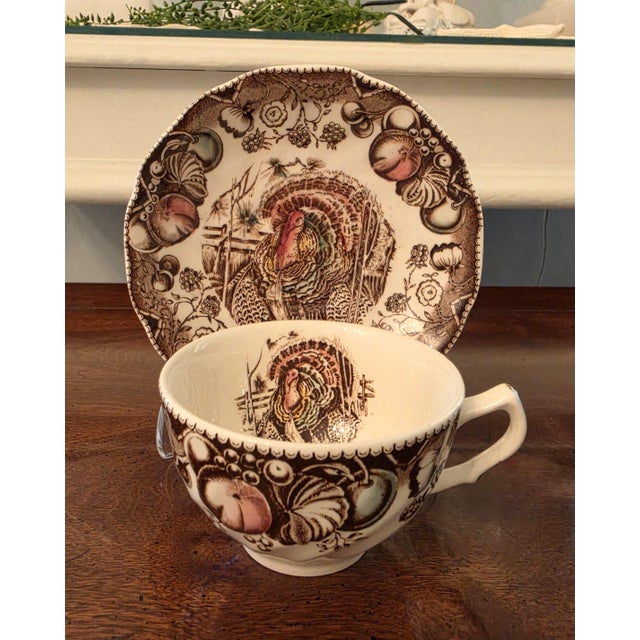 Vintage Johnson Brothers "His Majesty" cup and saucer set. Treat your family or overnight guests to an early cup of coffee...