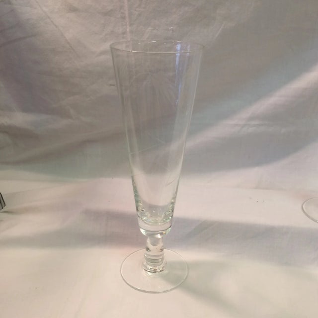 Mid-Century Modern Noritaki Sasaki Wheat Pilsners or Champagne Glasses - Set of 5 For Sale - Image 3 of 5