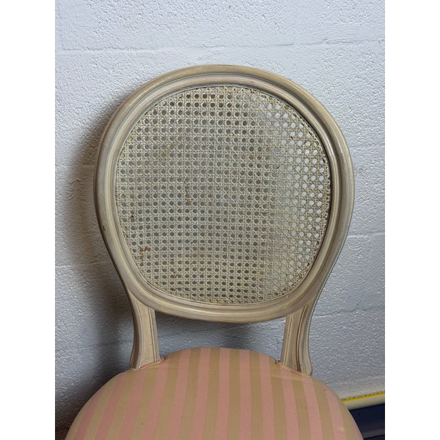 Vintage French Louis XVI Style Oval Cane Back Dining Chairs, Set of 6, C. 1970s For Sale - Image 12 of 17