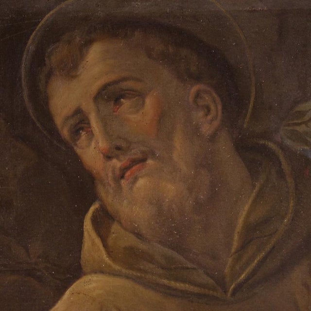 Italian School, Saint Francis of Assisi, 1770, Oil on Canvas For Sale - Image 7 of 11