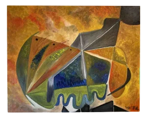 Ferdinando Meccani, Il Volo Quattro, 1984, Oil on Canvas