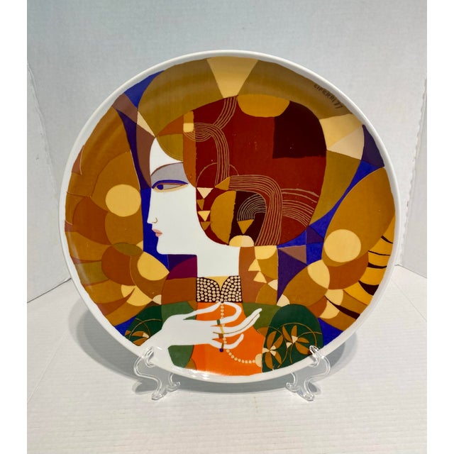 This Beautiful Charger is by Italian artist Gianmaria Ciferri. This is one from a set of 3 plates (Triptych) from an...
