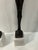 Brutalist Vintage Pair of Iron Giacometti Inspired Figures on Marble For Sale - Image 3 of 7