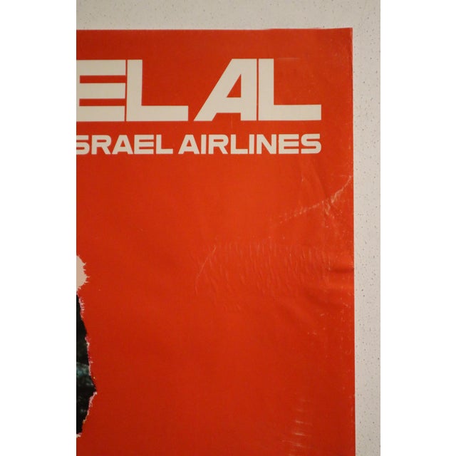 1962 Original Travel Poster, Israel Airlines - Lady El Al For Sale - Image 6 of 6