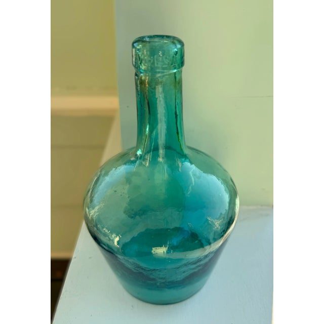 Early 20th Century Green Glass Demijohn Bottle For Sale - Image 4 of 9