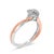 Contemporary 14K Rose Gold Plated Sterling Silver 1/10 Cttw Diamond Heart Motif Ring - Size 7 For Sale - Image 3 of 6