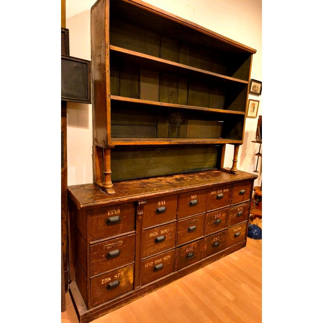 Shop or Pharmacy Furniture in Wood with Drawers, 19th Century, Set of 2 For Sale - Image 17 of 18
