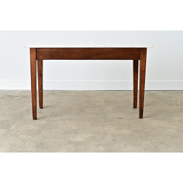French 19th Century Oak & White Marble Console For Sale - Image 14 of 15