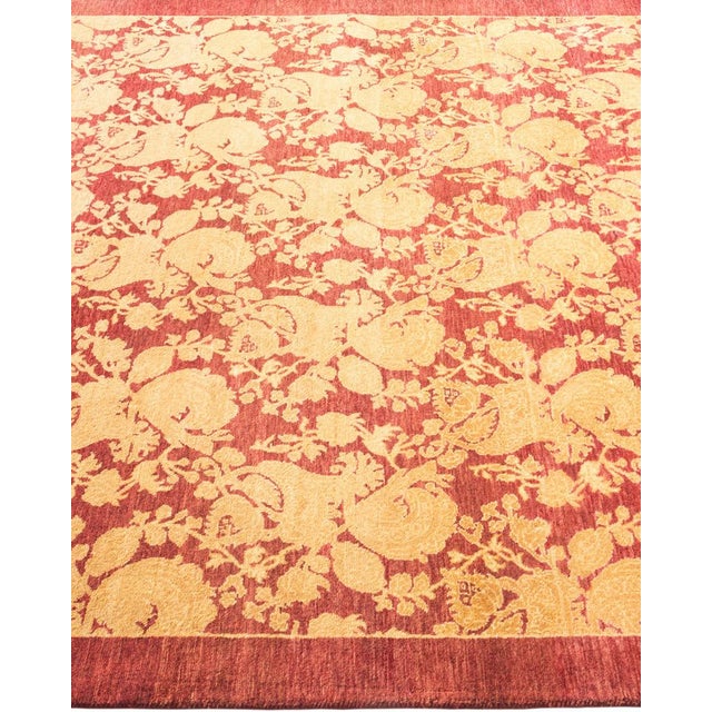 Mogul Collection Hand-Knotted Area Rug - Red 4' 2" x 6' 1" For Sale - Image 4 of 9