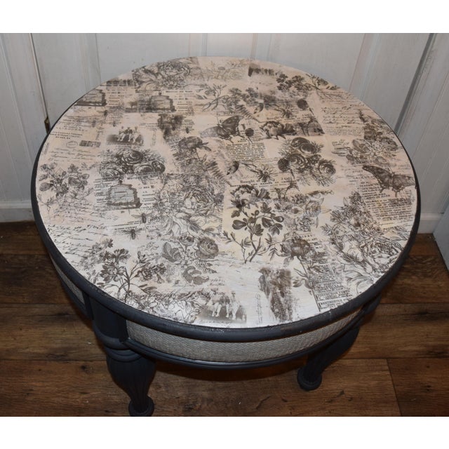 Elegance Reimagined: The 'Vintage Chronicle' Round Accent Table For Sale - Image 4 of 4