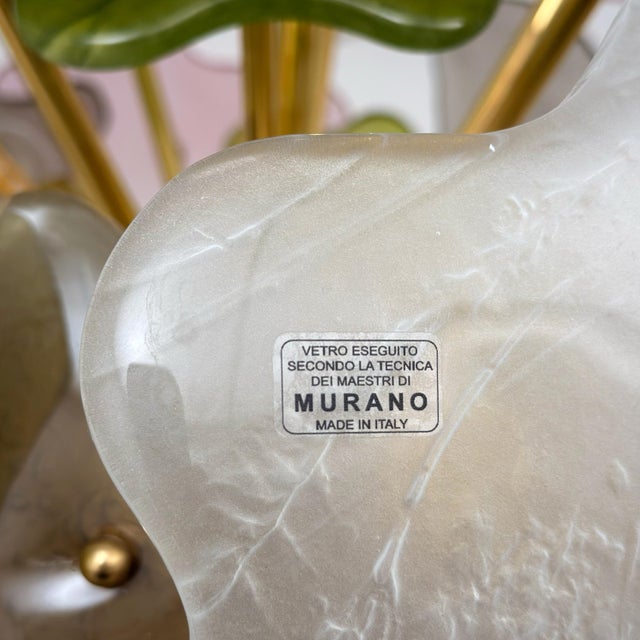 Italian Murano Glass Sputnik Chandelier in Pastel Colors and Polished Brass, 2000 For Sale - Image 11 of 13